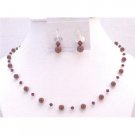 BRD970 Wine Red Bordeaux Wine Pearls Siam Red Swarovski Crystals & Pearls Bridemaids Jewelry Set