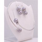 TB890  Bridemaides Jewelry Lite Purple Swarovski Pearls Bracelet & Sterling Silver Earrings