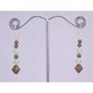 ERC598  Chrystolite Smoked Topaz Bali Silver Spacer Flower Girl Earrings Very Cute Earrings