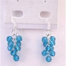 ERC561  Bunch Crystals Round Bead Earrings Exclusive Genuine Swarovski Round Blue Zircon