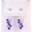 ERC563 Voilet & Tanzanite Round Crystals Genuine Swarovski Round Bead Grape Bunch Earrings