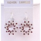 ERC570 Siam Red Passion Crystals Accented In Beautiful Hoop Earrings Japanese Glass Beads