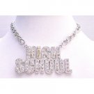 HH242  High School Pendant Necklace Hiphop Necklace Fully Sparkling Diamante Pendant