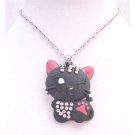 HH240 Pendant Embedded w/Diamanted On Body & Head Cat Pendant Necklace