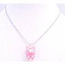 UNE188  Easter Jewelry Rabbit Pendant Easter Bunny Rabbit Cute Pink Rabbit Pendant