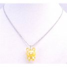 UNE190  Easter Bunny Rabbit Pendant Jewelry Holiday Yellow Cute Rabbit Pendant Necklace