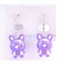 UER364 Adorable Cute Fancy Purple Bunny Rabbit Earrings Easter Bunny Rabbit Earrings