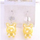 UER365  Holiday Earrings Easter Bunny Rabbit Earrings Cute Yellow Bunny Earrings