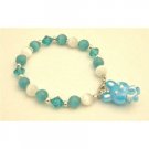 TB901 Easter Day Bracelet Cat Eye White Green BlueZircon Austrian Crystals Bracelet