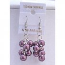 U081  Dark Purple Pearls Grape Pearls Earrings