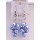 U068  Beautiful Blue Pearls Earrings Aquamarine Pearls Earrings