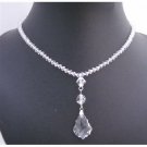 BRD692 Clear Swarovski Crystals Briollette Pendant Necklace Swarovski Beads