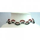 NSC344  Formal Wear Jewelry Party Jewelry Genuine Swarovski Jet & Siam Red Crystals Necklace