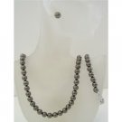 BRD455 Swarovski Dark Brown Espresso Pearls Complete Set Necklace Earrings & Bracelet Set
