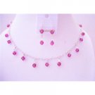 BRD510  Fuschia Swarovski Crystals Handmade Bridal Bridemaides Necklace Sets w/ AB Crystals
