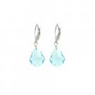 ERC620  Baroque Aquamarine Swarovski Crystals In Sterling Silver 92.5 Earrings