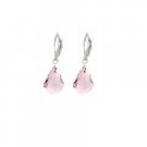 ERC625  Baroque Crystals Multi Faceted Rose Crystals Earrings Sterling 92.5