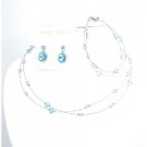 BRD989  Custom Handcraft Jewelry Genuine Aquamarine Crystals Complete Set