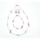 BRD993  Match Your Jewelry Rose Attire Get Affordable Genuine Crystals Jewelry