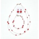 BRD994  Custom Jewelry Lite Siam Red Attire Affordable Genuine Crystal Jewelry