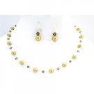 BRD012  Bridal Jewelry Low Prices Swarovski Golden Pearls Smoky Quartz Jewelry Set