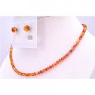 NSC683  Swarovski String Inexpensive Wedding Jewelry Fire Opal Crystals Set