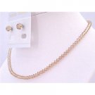 NSC684  Universal Jewelry Swarovski Colorado Crystals Necklace & Stud Earrings Set