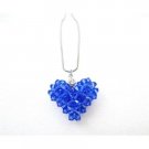 NSC728  Custom Valentine In Your Crystals Sapphire Puffy Heart Pendant Jewelry
