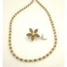 NSC733  Swarovski Smoked Topaz Lite Colorado Crystals String Necklace & Brooch