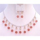 NSC757  Multi Swarovski Crystals Colorado Golden Shadow & Padparadscha Jewelry