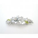 HA510  White & Grey Pastel Enamel w/ Sparkling Crystals Bridemaids Hair Clip