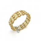 UBR208  Golden Pearls Cuff Bracelet Bangle/Stretchable Bracelet