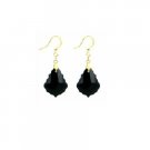 ERC629  Gold Hook Earrings Baroque Jet Crystals Earrings