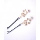 HA544 Bridal Hair Pin In Pearls & Crystals Lite Colorado Swarovski Crystals And Freshwater Pearls