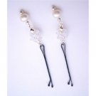 HA545 Bobby Pin Bridal Bridemaids Handmade Hair Pin Genuine Swarovski Clear Crystals Hair Pin