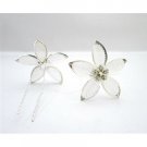 HA558  Wedding Prom Bridal Hair Jewelry Beautiful Net Flower Petal Pin