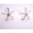 HA557  Bridal Net Hair Pin With Black Diamond Crystals Prom Hair Pin