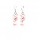 UER403  Dance Jewelry Pink Pearls Earrings Grape Bunch Pearls Earrings