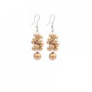 UER405 Bridemaids Wedding Jewelry Golden Grape Pearls Earrings