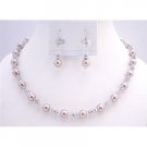 NS791  Cheap Jewelry Affordable Prom Jewelry Champagne Pearls & AB Chinese Crystals Set