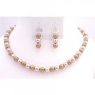 NS798  Latte & Champagne Jewelry Set Gorgeous Fabulous Set For Flower Girl BRidemaids