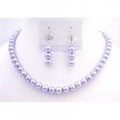 NS802  Fabulous Striking Lilac & Silver Pearls Combo Jewelry Set Bridal Wedding Set