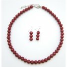 NS803  Coral Pearls Jewelry Coral Pearls Bridemaids Match Red Dress Jewelry Wedding Set
