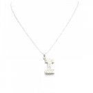 UNE262  Alphabet Diamante Pendant Letter Starting From I Name Pendant