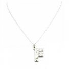 UNE263  Have Your Name Pendant Alphabet F Diamante Fully Embedded Necklace