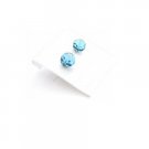 GC184  Girls Stud Earrings In Blue Aqumarine Crystals