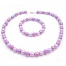 GC178  Girls Gift Inexpensive Necklace & Bracelet In Beautiful In Purple Flower Girl Gift