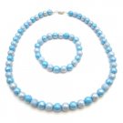 GC179  Blue Shaded Beads Jewelry For Girls Gift Flower Girl Necklace Bracelet