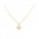 N830  GOld Micron 18K Plated Necklace Sequare Pendant Embedded Swiss Cubic Zircon