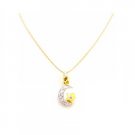 N831  Classic Sparkling Half Moon & 18k Yellow Gold Star Pendant In Micron Gold Necklace